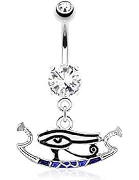 Paula & Fritz® Bauchnabelpiercing aus Edelstahl Chirurgenstahl 316L mit Anhäng...