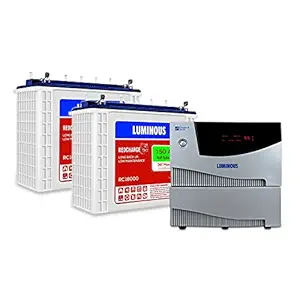 Luminous Inverter & Battery Combo for Home, Office & Shops (1 No. Cruze+ 2KVA Pure Sine Wave Inverter, 2 No. RC 18000 150 Ah Tall Tubular Battery)