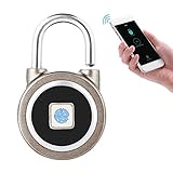 Batterie-Anzeige: Batterie von Vorhängeschloss zeigt auf App, die Sie daran erinnern können, um es aufladen rechtzeitige. Universell anwenden, in verschiedenen Anlässen. IP65 wasserfest: hoch wasserdicht Grade ermöglicht Anwendung im Außenbereich.