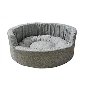 Gorgeous Quilted Reversible Round Ultra Soft Dual Style Dog Bed Grey-Medium