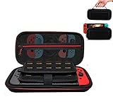 【Protector de Nintendo Switch Premium 】Bulid con tejido texturizado duradero Cambie la cubierta de EVA y el interior de microfibra suave. La funda de transporte del interruptor es eficaz y protege su dispositivo contra rasguños y caídas.