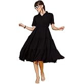 Sheetal Associates Women's Casual Half Sleeve Crepe Shirt Dress