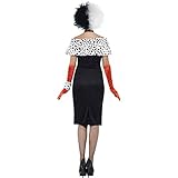 Größe: S 36/38 Dalmatiner Lady Damenkostüm Böse Frau Halloweenkostüm S 36/38 Bösewicht Filmkostüm Cruella Kostüm Karneval Kostüme Damen Disney Faschingskostüm Madame Horrorkostüm