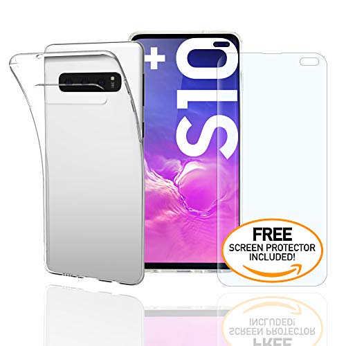 MALOVI Cover Trasparente per Samsung Galaxy S10+ Plus, Pellicola Protezione Schermo Inclusa, Custodia in Morbido TPU Angoli Anticaduta, Anti-Ingiallimento, Compatibile con Galaxy S10+ 6.4