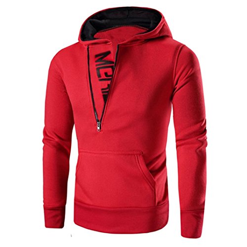 Sudadera con Capucha HombreHombres Sudadera con capuch Sudadera con Capucha Tops Outwear (M, Rojo)