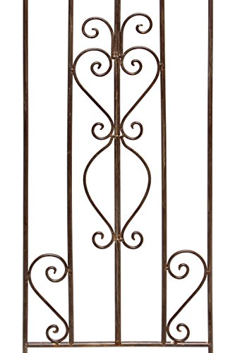 Rankhilfe „Schwertlilie“ Metall, dunkelbraun lackiert in trendiger Rostoptik, aufwändig gearbeitet mit Rankenmuster 36 x 117 cm - 3