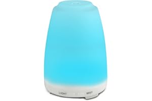 GMSYSW Diffusore di Oli Essenziali Ultrasuoni, 200ml Diffusore di Aromi Ultrasuoni con 7 colori LED Selezionabili, Purificatore Aria, per Yoga, Camera da Letto, Soggiorno
