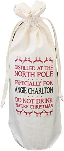 Personalised - Distilled at the North Pole design - Natural Cotton Drawstring Bottle Bag