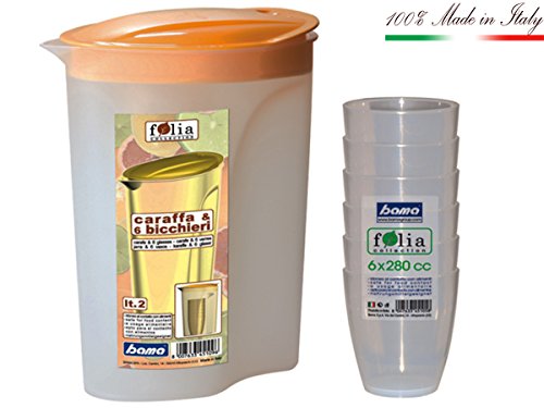 bamaPitcher Set with 6 Becker's, Multi-Colour, One Size