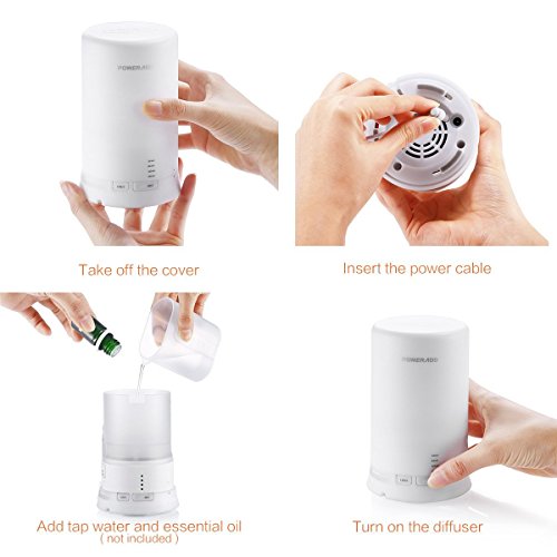 Poweradd Aroma Diffuser Luftbefeuchter Raumbefeuchter mit Abschaltautomatik und 7 LED Farbwechsel für Wohnzimmer,Kinderzimmer,Schlafzimmer,Büro usw. - 5