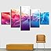 Produktbild Celi Canvas prints Leinwanddrucke Sonnenuntergang Elefant 5 Panels Moderne Wandkunst Bild Abstrakte Pop Art Malerei Foto Für Badezimmer Wohnzimmer,100x50cm,Rahmenlos