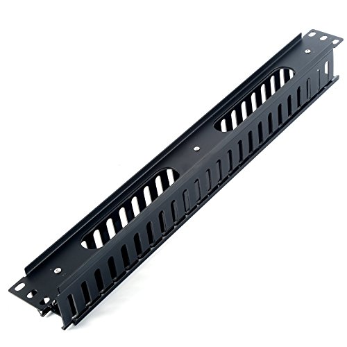 HAMSWAN® Horizontale Kabelmanagement Kabelmanager Serverschrank Rack Mount 1U 19 zoll Kunststoff und Metall - 7