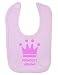 Personalised Princess Name Pink Crown Customise With Name Cute Unique Velcro Fastening Baby Bib
