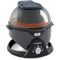 Klarstein VitAir Swing - Friteuse à air chaud, 1400 watts, Capacité de 6 litres, Cuisson sans huile, Poignée pratique, Grille pour cuire et rôtir, 50 à 240 °C, Cuisson unique à 360°, Noir