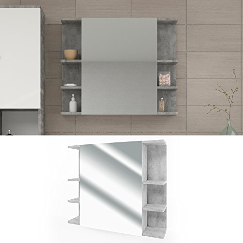 Badezimmerspiegel Spiegel Hängespiegel Spiegelschrank Badezimmermöbel Badspiegel 80×64 cm Beton - 2