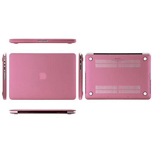 E-Tree MacBook Pro 13 Retina Hülle Schale, Ultra Slim Hartschale Tasche Cover Shell, Tastatur Abdeckung Schutzhülle für Apple MacBook Pro 13.3 Zoll mit Retina Display Modell:A1502 und A1425 – Rosa - 2