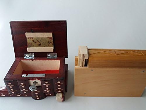 New special set of beautiful cherry color jewelry box case,surprise magic puzzle box and cherry wood puzzle magic mystery wizard book with secret compartment