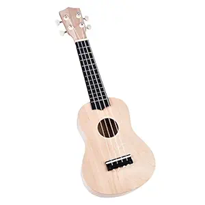 21 Inch Hawaiian Ukulele DIY Kit, Portable 4 String Ukulele Wooden Ukulele Stringed Instrument Gift for Children Kids Beginners