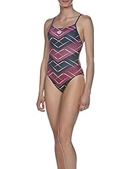 Arena Bañador para mujer Roskilde Booster Back Azul deep sea/fresia rose Talla:38 [DE 36]