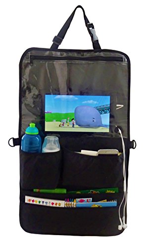 Auto-Rücksitz Organizer & Sitzschoner mit Tablet Halter für Kinder – vielfältiger Rückenlehnen-Schutz für mehr Ordnung im Auto mit Touch Screen Tablet-Fach oder DVD Halterung & 5 Taschen - 4
