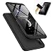 Produktbild Laixin 3 in 1 Handyhülle für Samsung Galaxy A7 2018 A750 Hülle + Panzerglas, Ultra Dünn PC Plastik Anti-Kratzen Schutzhülle Schutz Case Cover mit Displayschutzfolie, Schwarz