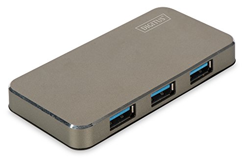 DIGITUS Design USB 3.0 Hub, 4-Port, Inkl. 5V/2A Netzteil, Aluminium, grau-metallic - 2