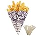 Produktbild Pommes Frites-Tüte, Zeitung-Design, 100 Stück mit 100 Holzgabeln