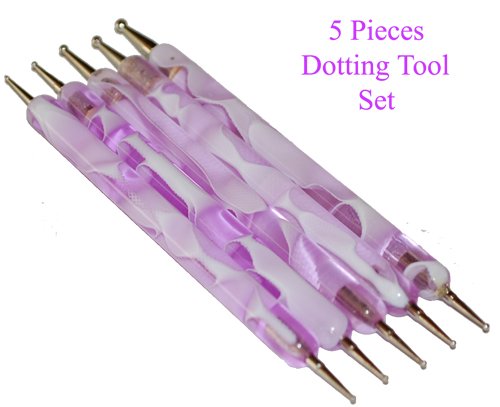 Glow Two Way Dotting Pen Marbleizing Tool Set, Purple - 5 Piece