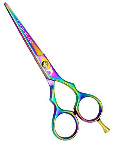 CANDURE® Professionell Haarscheren Set Mikroverzahnt Effilierschere Modellierschere Friseur Scheren Set, friseurscheren – Haarschneideschere – Friseurschere set – 5,5“ (13,97cm), Schwarz Set - 4