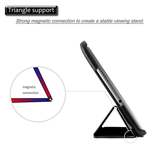 Huawei MediaPad M3 8.4 Hülle, Infiland Ultra Dünn Tri-Fold Smart-Muschel PU Leder Ultra Schlank Superleicht Ständer Smart Shell Cover Schutzhülle Etui Tasche für Huawei MediaPad M3 8.4 Tablet-PC (mit Auto Schlaf / Wach Funktion)(Schwarz) - 6