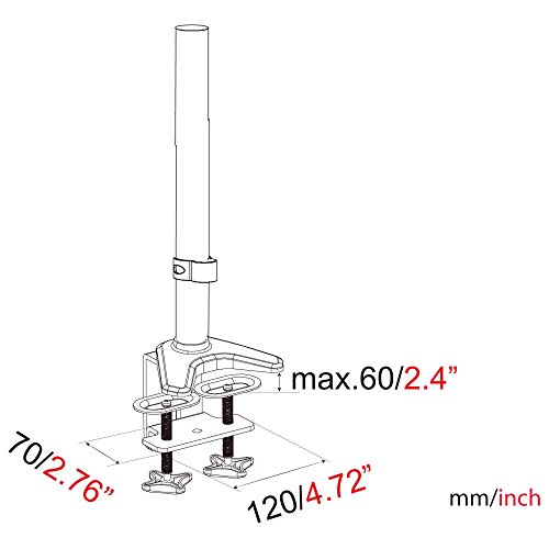 HFTEK® MP220C-L 2 Fach Monitor Halterung Halter Tischhalterung Stand schwenkbar neigbar (MP220C-L ) - 4