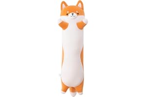 FAVOSTA Lungo Shiba Inu Cuscino Corpo Imbottito Shiba Inu Plush Doll Peluche Giocattoli, Soffici Shiba Inu Imbottiti Regali per Ragazze Bambini Compleanno 90CM