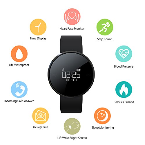 Fitness Smart Watch, Riversong Smart Uhr Bluetooth Fitness Tracker mit Blutdruckmessung, Aktivitätstracker, Schrittzähler, Kalorienzähler, Herzfrequenz-Anzeige, Schlaf-Monitor, Wecker für iOS und Android Smartphones - 2