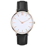 Mode Einfach Damen Uhren Beiläufig Leather Belt Analog Uhr Geschenk Armbanduhr für Frau Freundin Groveerble