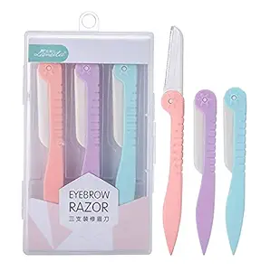 REETIK FASHION HUB Face & Eyebrow Razor (Pack of 3) | Reusable & Biodegradable Face Razor For Women | Quick & Easy Facial Hair Removal At Home