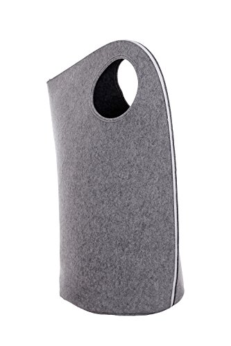 SKASON WALKKI - Wäschesack, Spielzeugsack, Wäschekorb, Wäschesammler, Aufbewahrung, Filz hellgrau