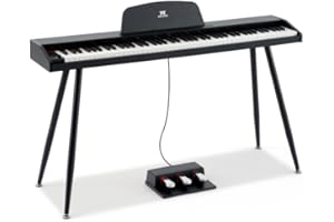 MUSTAR 88 Key Piano Keyboard for Beginners, Full-Size Digital Piano 88 Semi Weighted keys with 3-Pedal Unit, Portable Electric Piano with Built-In Speakers, USB/MIDI Connecting (Black)