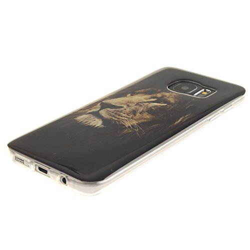 Galaxy S7 Edge Hülle,Galaxy S7 Edge Case [Scratch-Resistant] , Cozy Hut Galaxy S7 Edge Ultra Slim Perfect Fit Der König der Löwen Design Muster Malerei TPU Clear Transparent Protective back Hülle Hüllen Beschützer Haut Case Tasche Schutz Etui Schutzhüllen Hülle Case for Samsung Galaxy S7 Edge – Löwe - 2