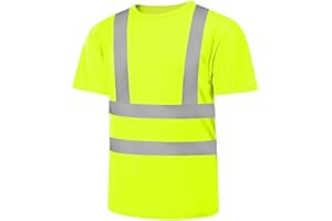 AUYAO Profi Warnschutz T-Shirt Warnkleidung Leicht Kurzarmshirt Kurzarm Hohe Sichtbarkeit Arbeitsshirt Warnshirt Reflektierend Arbeitshemd Hochsichtbares Bahn-T-Shirt Warnschutz Tshirt Orange M~XL