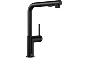APPASO Kitchen Taps with Pull Out Spray, Kitchen Sink Mixer Tap 360 ° Swivel, Kitchen Mixer Tap Hot and Cold Mixer Tap for Kitchen Sink 2 Spary Modes, Kitchen Taps Zink Black
