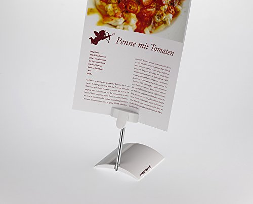 Cookandkeep® Rezepthalter Ergonomisch Höhenverstellbar Notizhalter Kunststoff Hochglänzend Weiß