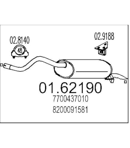 Silencieux Arrière MTS 01.65150 | MonPetitMécano