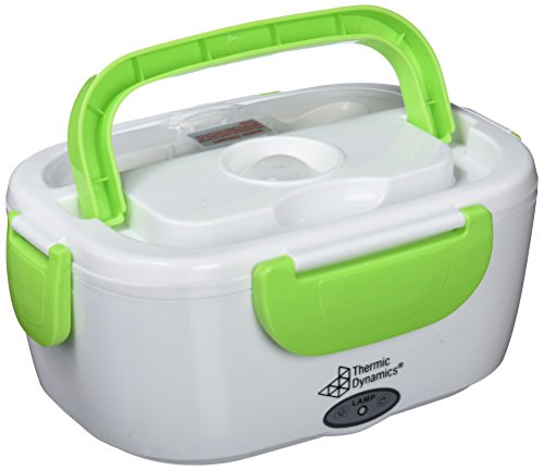 Thermic Dynamics Lunchbox Fiambrera Eléctrica para Coches, Blanco / Verde, 23 x 10,5 x 16,5 cm