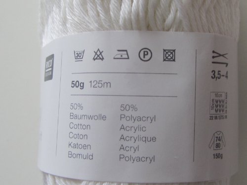 Rico Baby Cotton Soft DK 50g Farbe 18 Snow White, Babywolle zum Stricken und Haekeln - 2