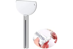 NestNook Wyciskarka do pasty do zębów – wałek tubkowy ze stali nierdzewnej, metalowa prasa do tubek, uchwyt na pastę do zębów, stojak (srebrny, 1 sztuka)