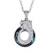 NEVI Lion Animal Round Fashion Swarovski Crystals Rhodium Plated Princess Pendant Chain Jewellery for Women & Girls (Green, Blue & Silver) RS.1350.00