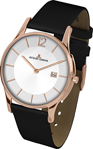 Jacques Lemans Unisex-Armbanduhr London Analog Quarz Leder 1-1850H Jacques Lemans Unisex-Armbanduhr London Analog Quarz Leder 1-1850H
