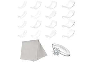 VIOJRLLY 16 Piece Ring Size Adjuster Set, Invisible Ring Size Adjuster, Invisible Ring Size Adjuster for Loose Rings, 16 Piece Set of Adjusters for Men and Women (8 Sizes)