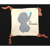 LunaChild Schmusetuch Elefant Schnuffeltuch Knistertuch Kuscheltuch Taufe Name Wunschname Geburt