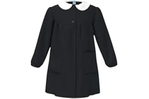 La Primula Verde Grembiule Scuola Elementare da Bambina Siggi, Nero, Bottoni, Si e No Logo, dai 6 ai 15 anni. Colletto Bianco in Omaggio, Elementari e Medie